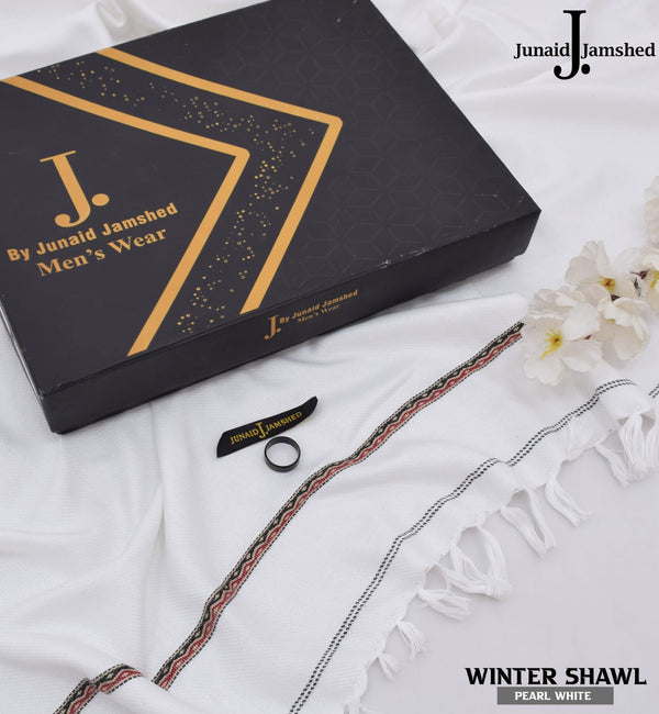 J. Premium Wool Shawl Complete Box – White Colour