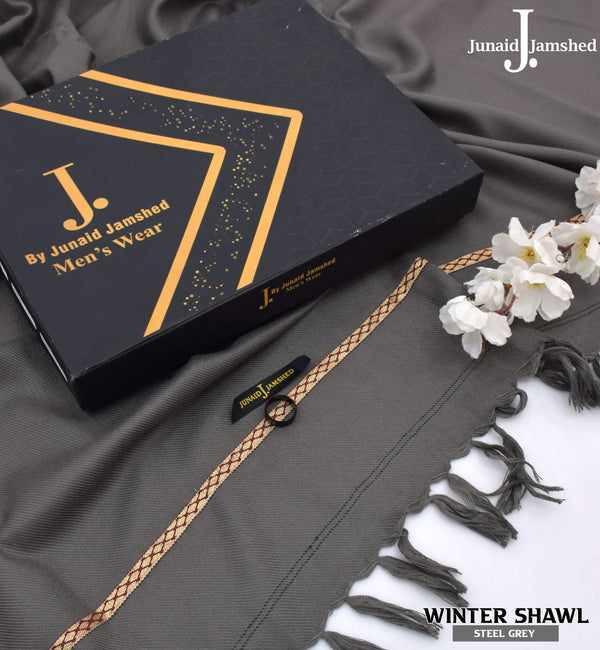 J. Premium Wool Shawl Complete Box – Grey Colour