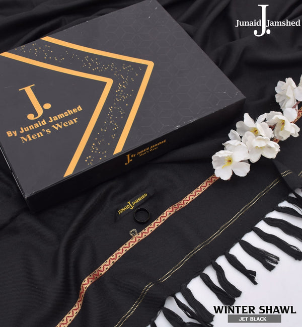 J. Premium Wool Shawl Complete Box – Black Colour