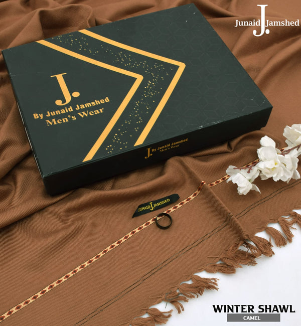 J. Premium Wool Shawl Complete Box – Camel Colour