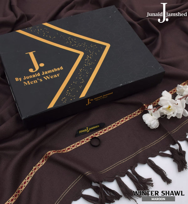 J. Premium Wool Shawl Complete Box – Maroon Colour