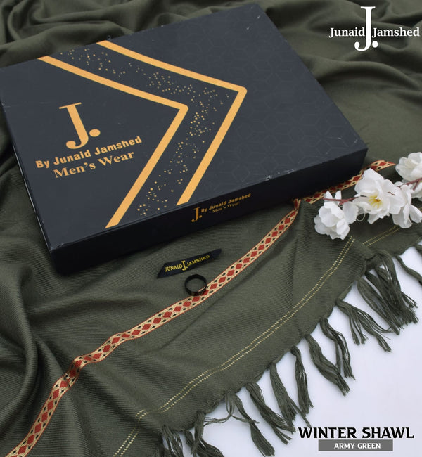 J. Premium Wool Shawl Complete Box – Green Colour